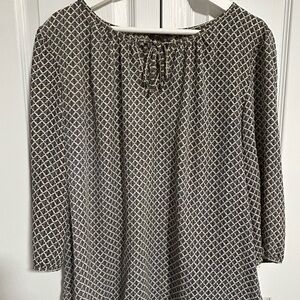 Banana Republic Black and White Patterned Blouse